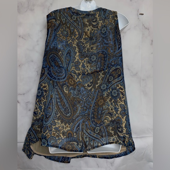 NWOT A.N.A Paisley Pleated Sleeveless Casual Blouse 2X - Picture 5 of 9